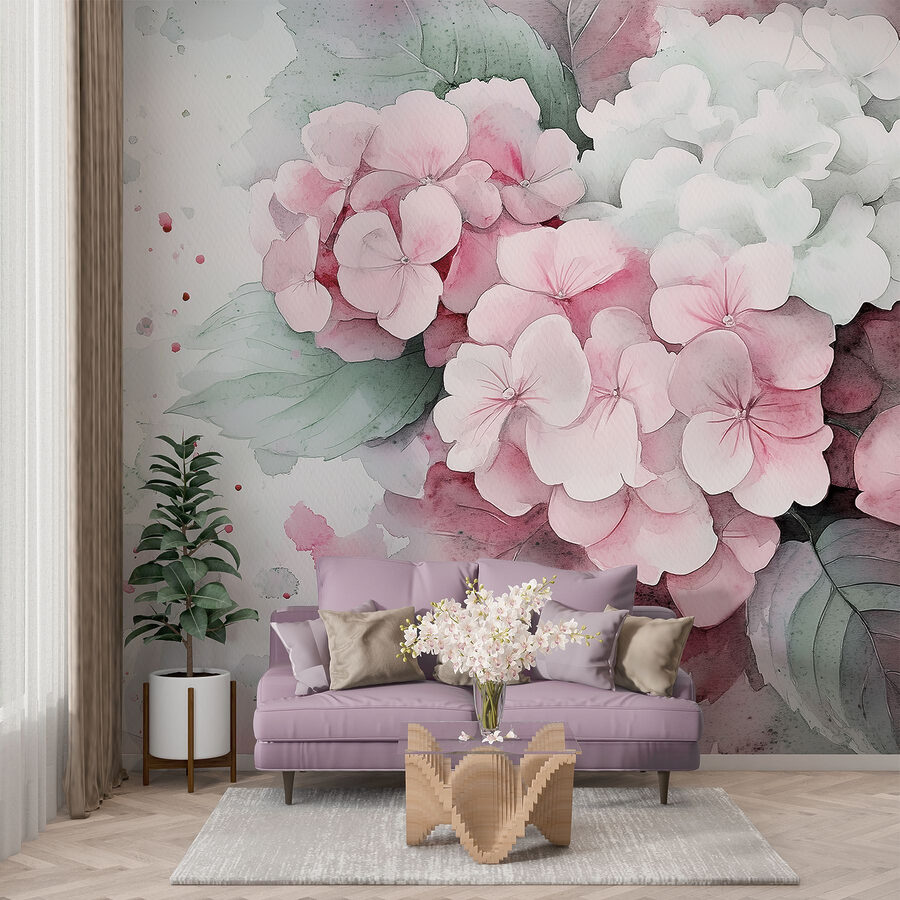 Pictura de flori roz