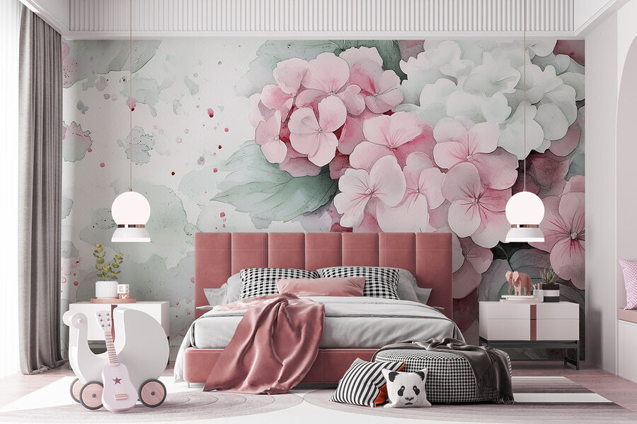 Pictura de flori roz