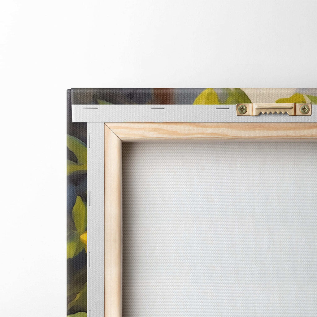 Painting of lemons in a vase