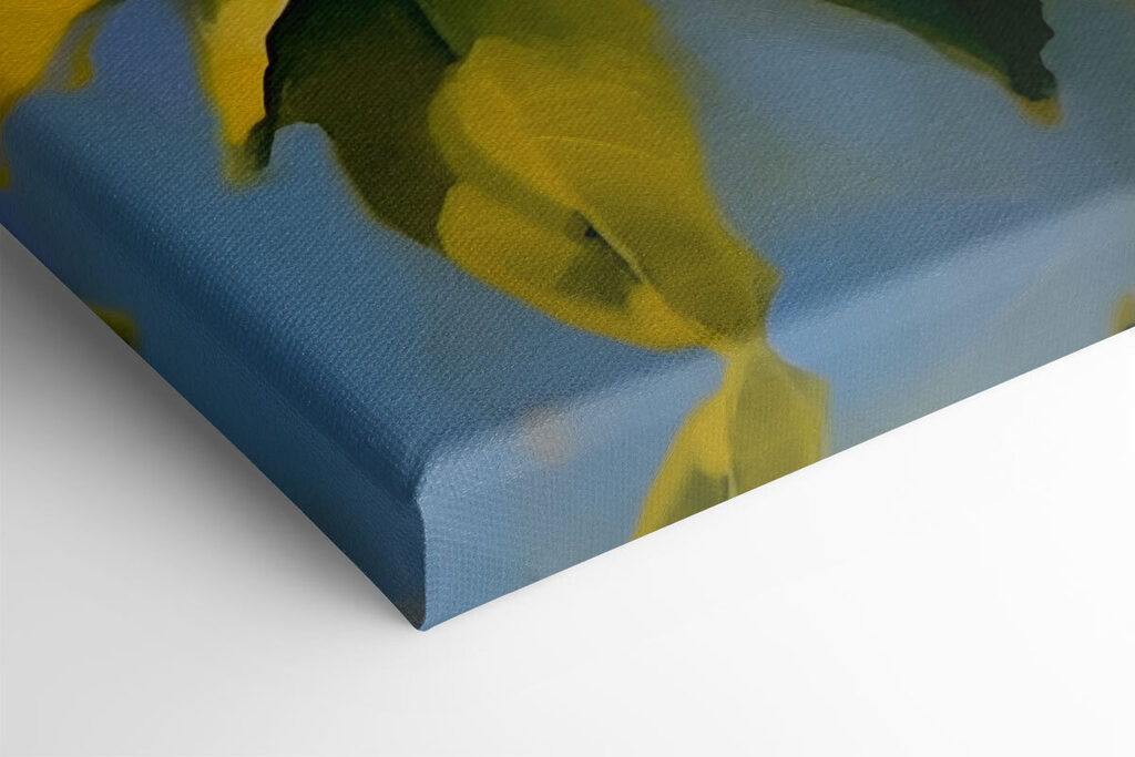 Painting of lemons and flowers on a tree