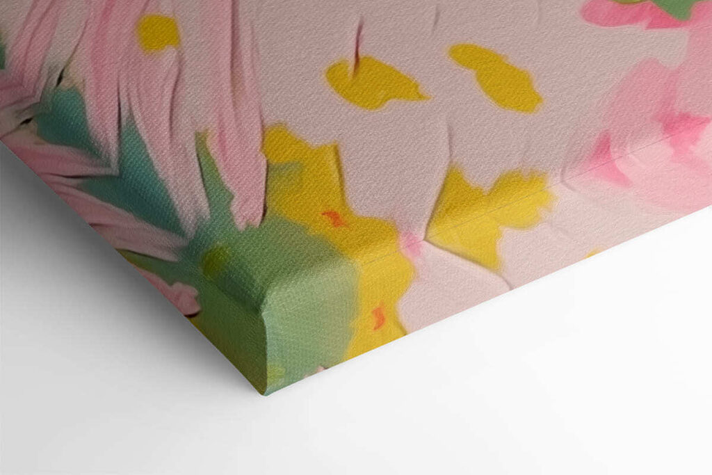 Painting of a cat with flowers on it