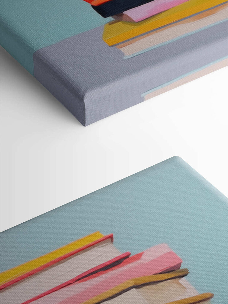 Stack of books on a table