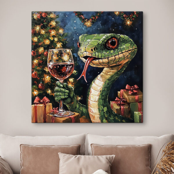 Pictura unui șarpe care ține un pahar de vin Pictura unui șarpe care ține un pahar de vin