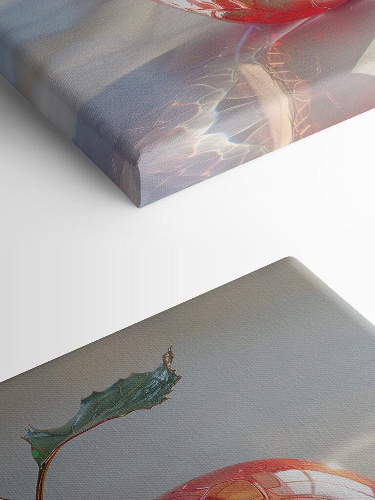 Glass apple with a stem and leaves Glass apple with a stem and leaves