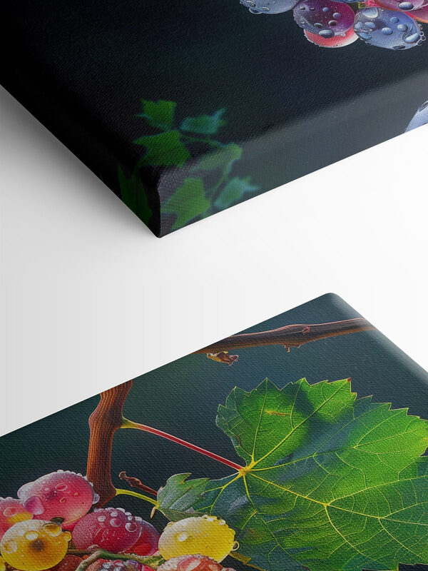 Bunch of colorful grapes with water droplets on them