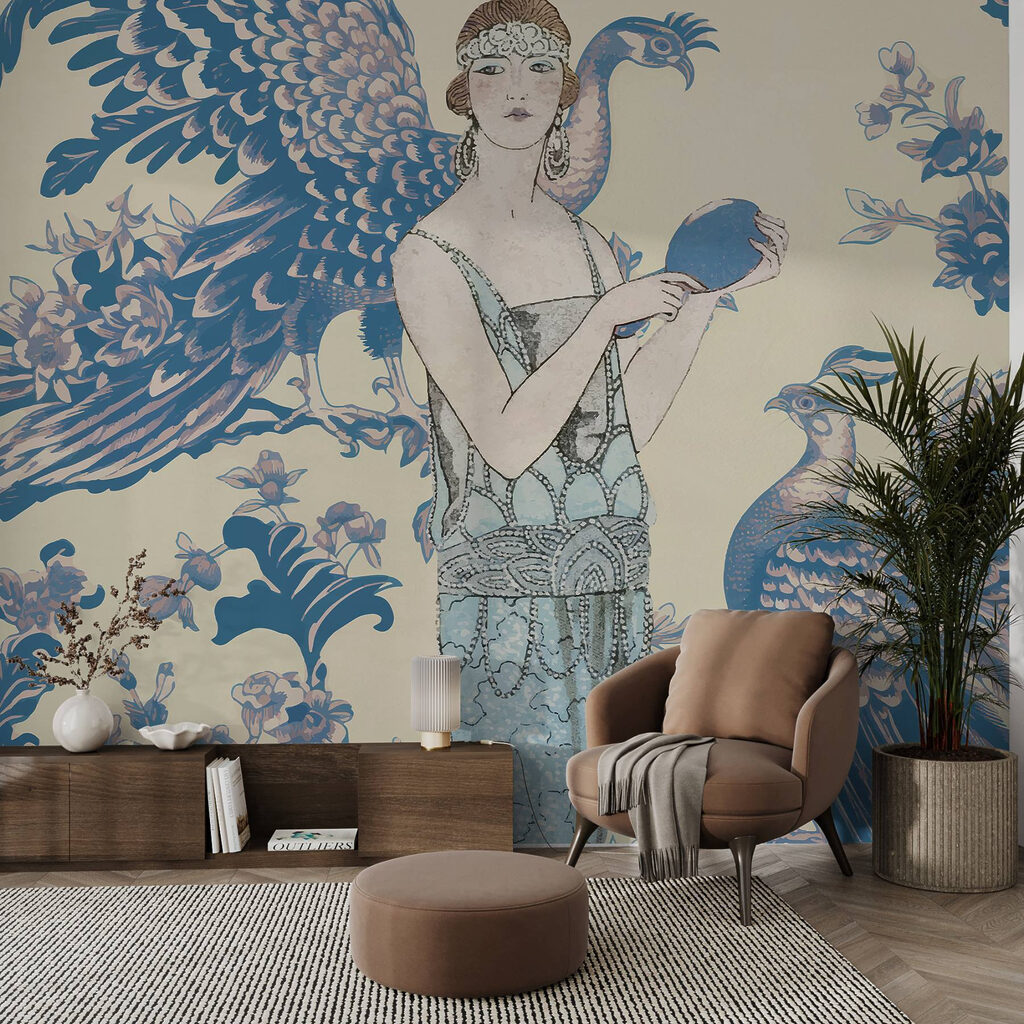 Woman holding a round blue object