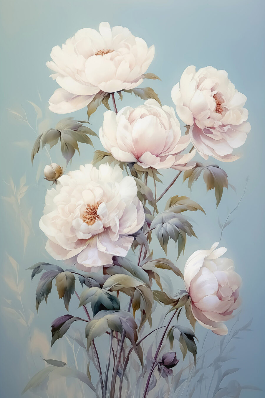 Pictura de flori albe