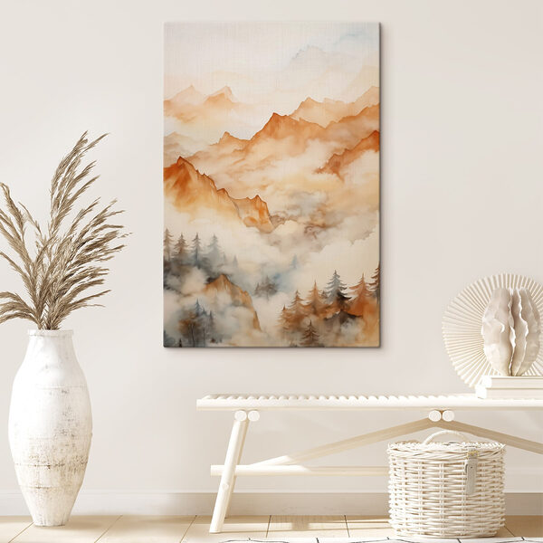 Painting of mountains and trees Painting of mountains and trees