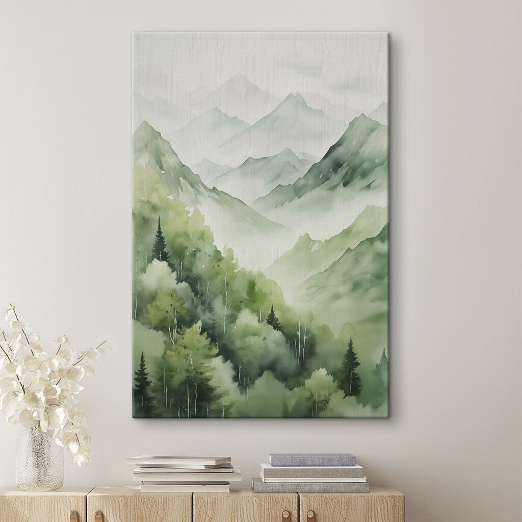 Painting of a mountain range Painting of a mountain range
