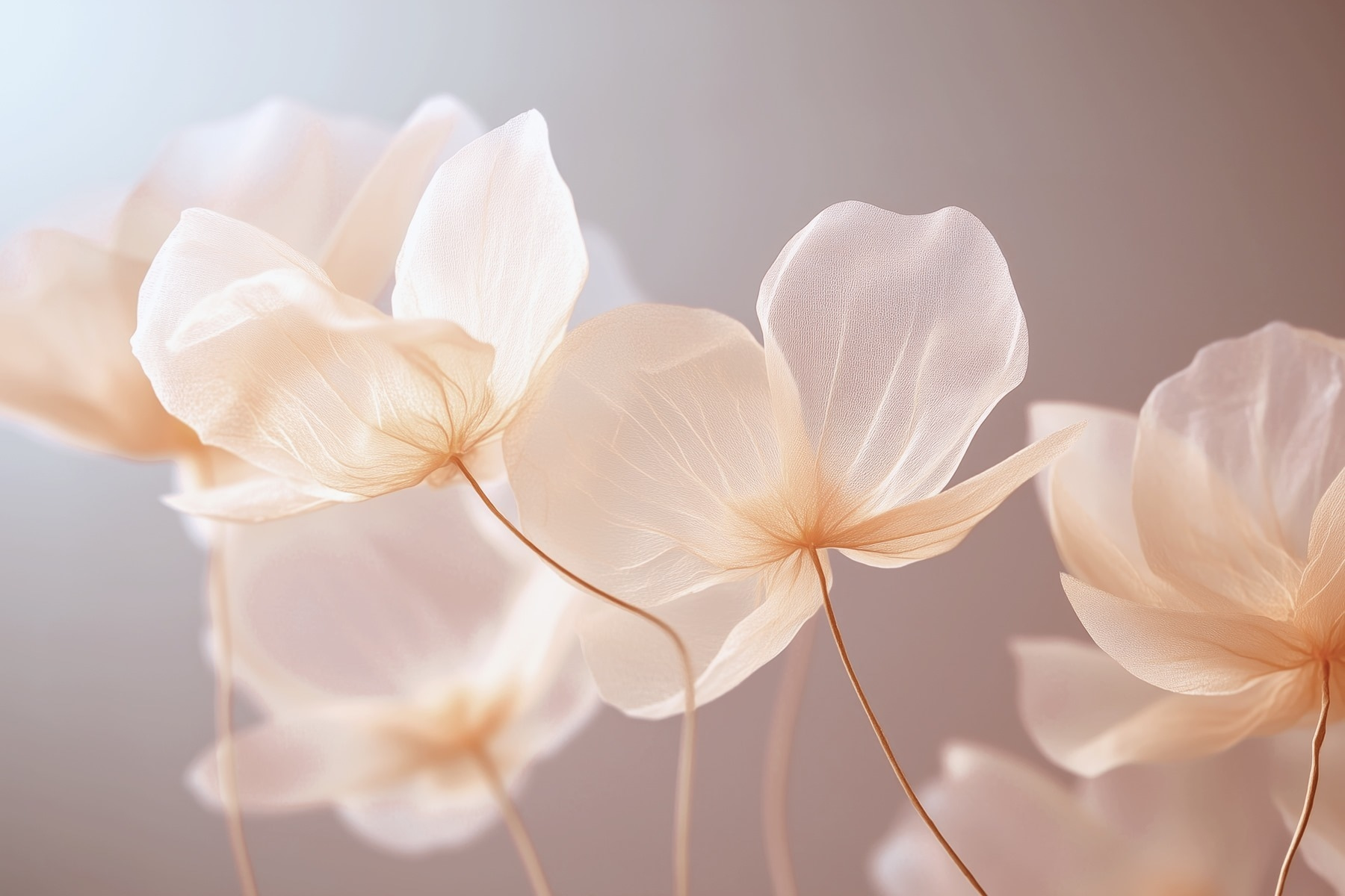 Delicate petals in soft pastel hues