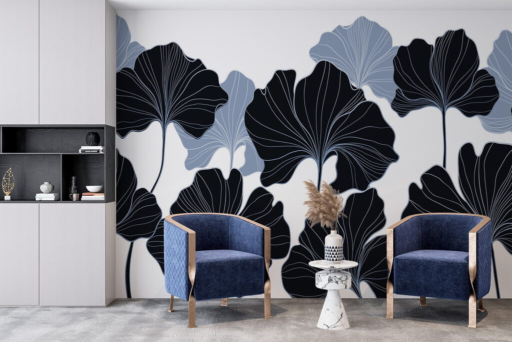 Elegant leaves in contrasting colors