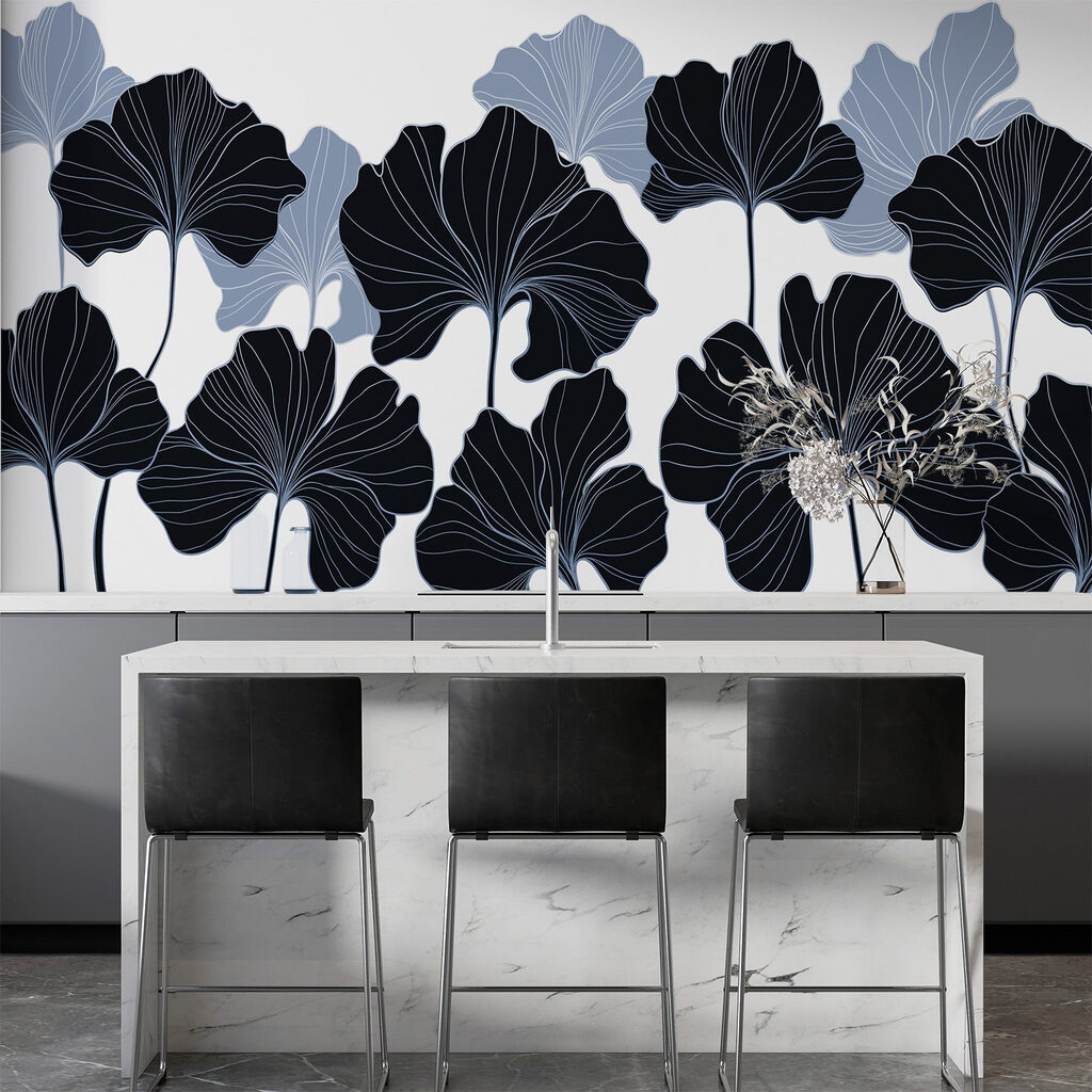 Elegant leaves in contrasting colors