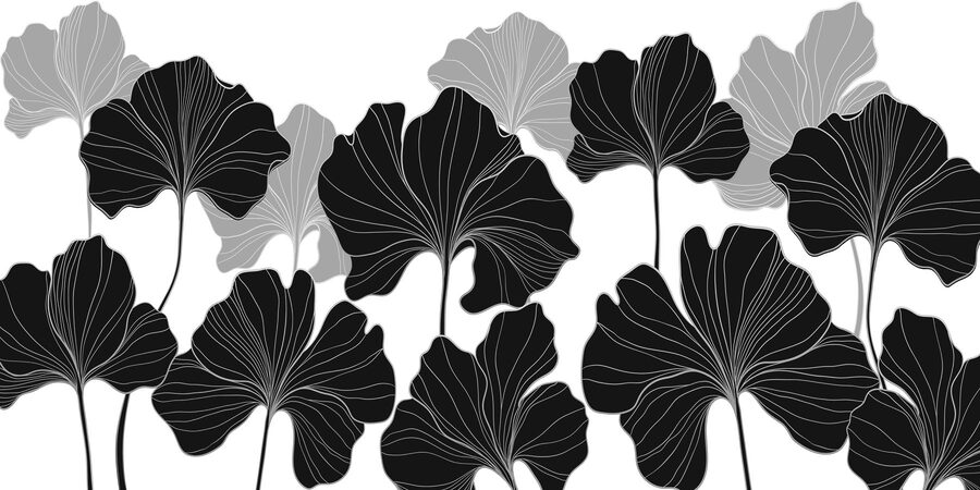 Design floral alb și negru