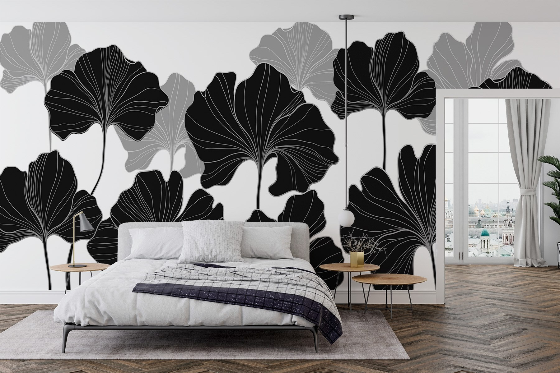 Black and white floral design Black and white floral design