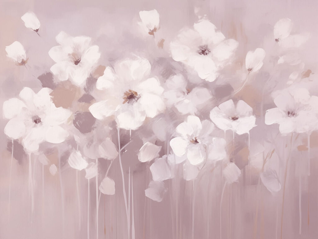Pictura de flori albe Pictura de flori albe