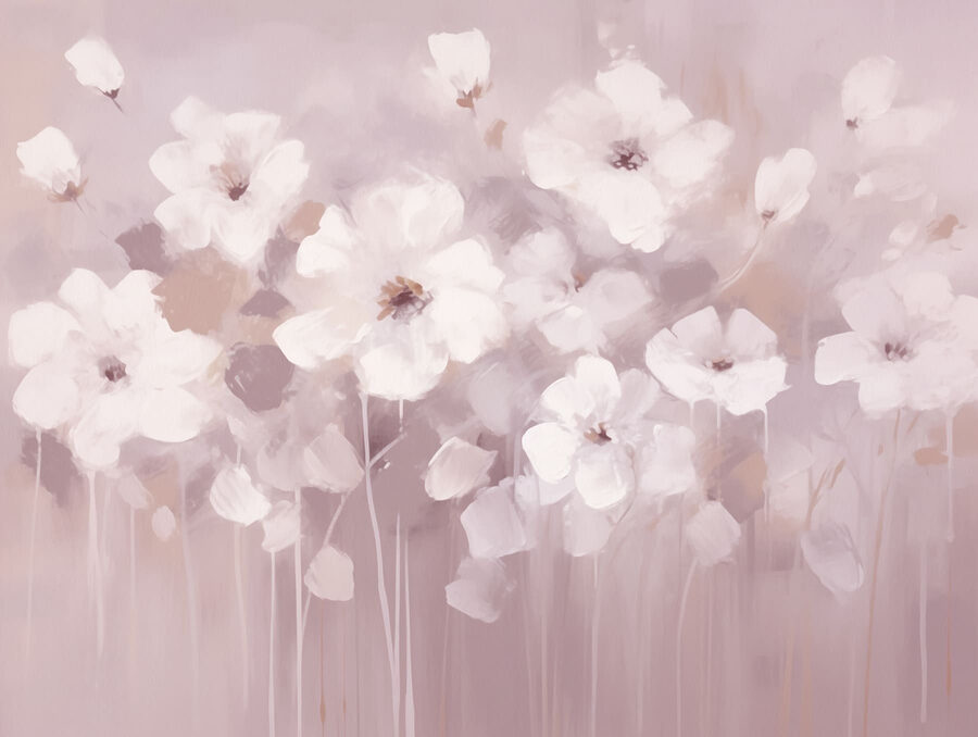 Pictura de flori albe Pictura de flori albe