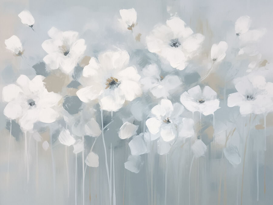 Pictura de flori albe