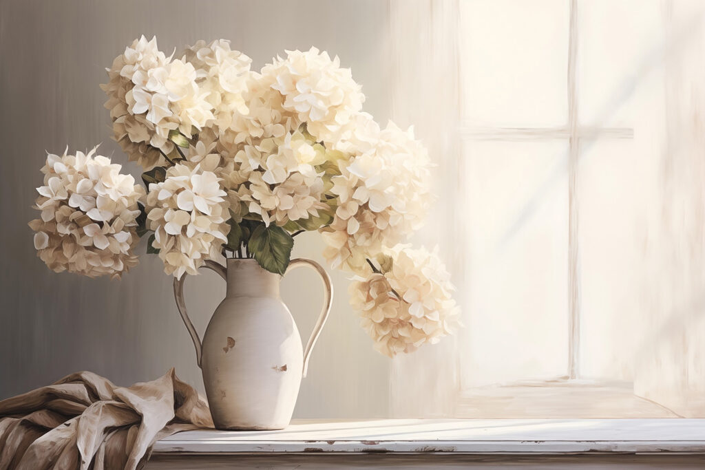 Painting of flowers in a vase Painting of flowers in a vase