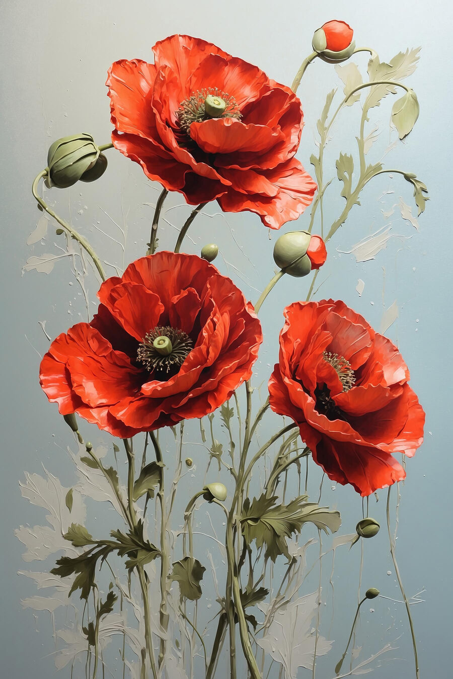 Poppy roșu vibrant în floare