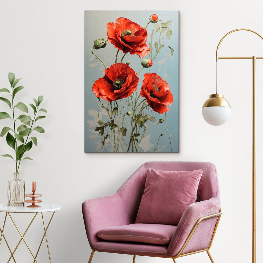 Poppy roșu vibrant în floare