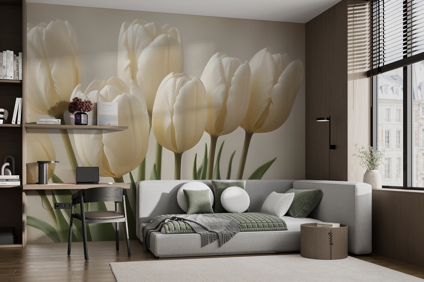 Group of white tulips Group of white tulips