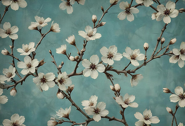 Blossoms dans pe un fundal albastru Blossoms dans pe un fundal albastru