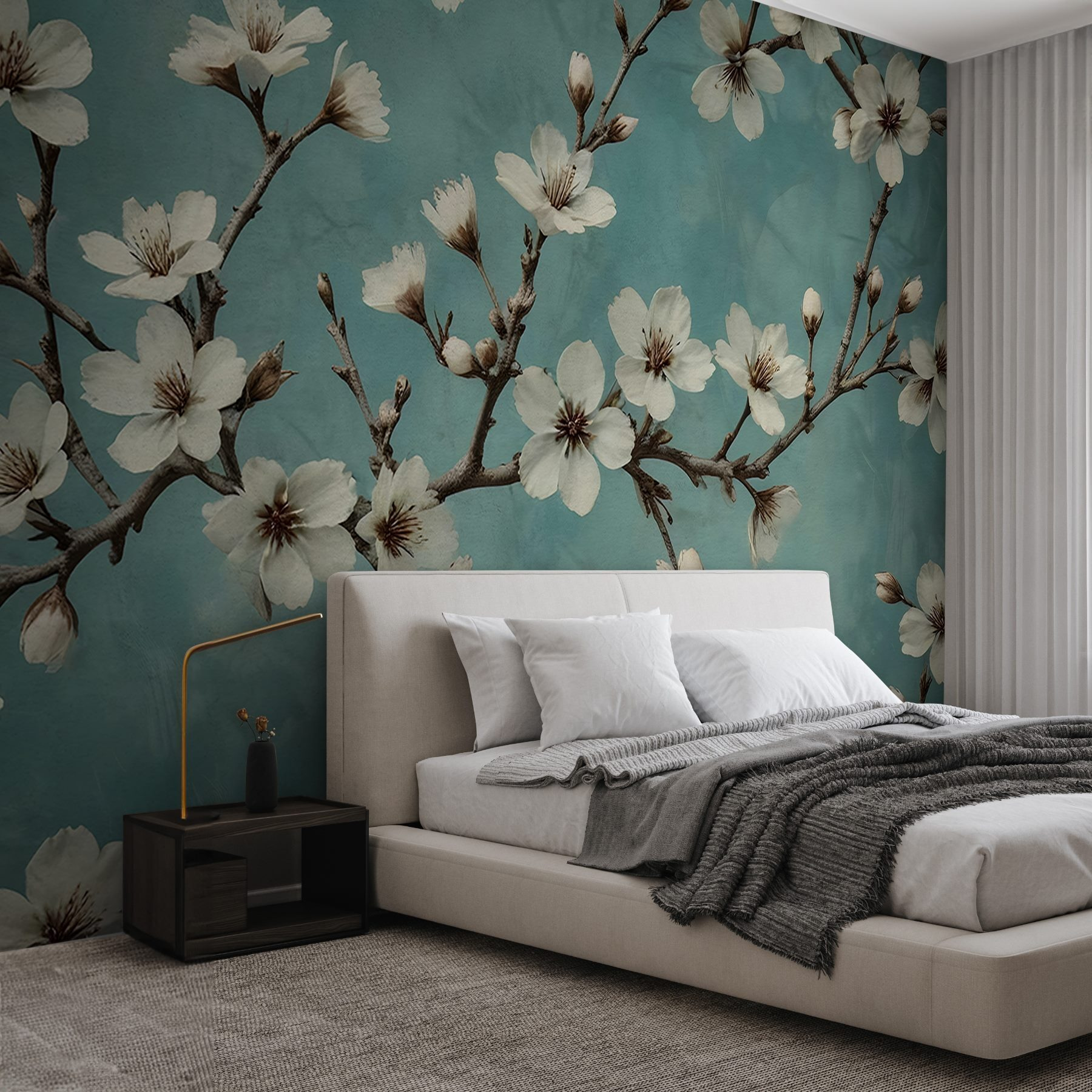 Blossoms dancing against a blue background Blossoms dancing against a blue background