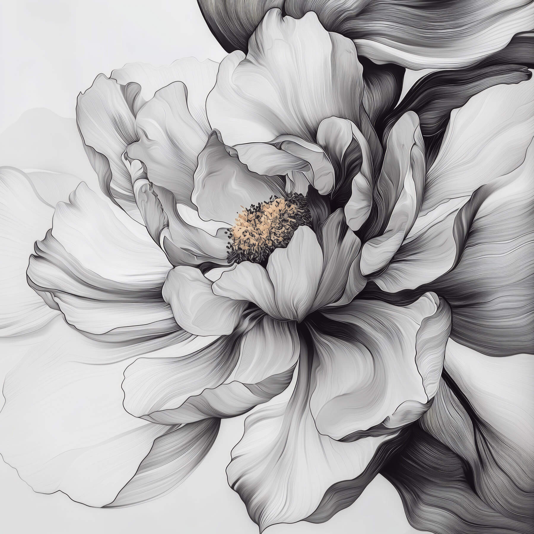 Elegant floral design in monochrome hues