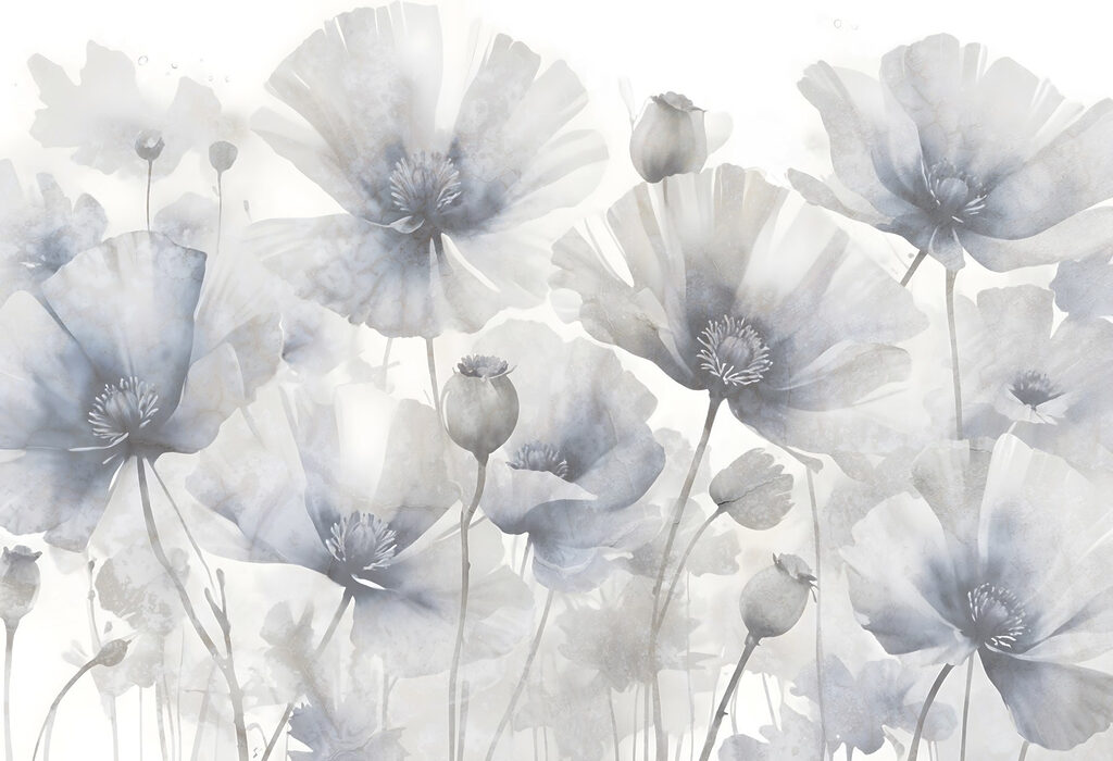Group of flowers on a white background