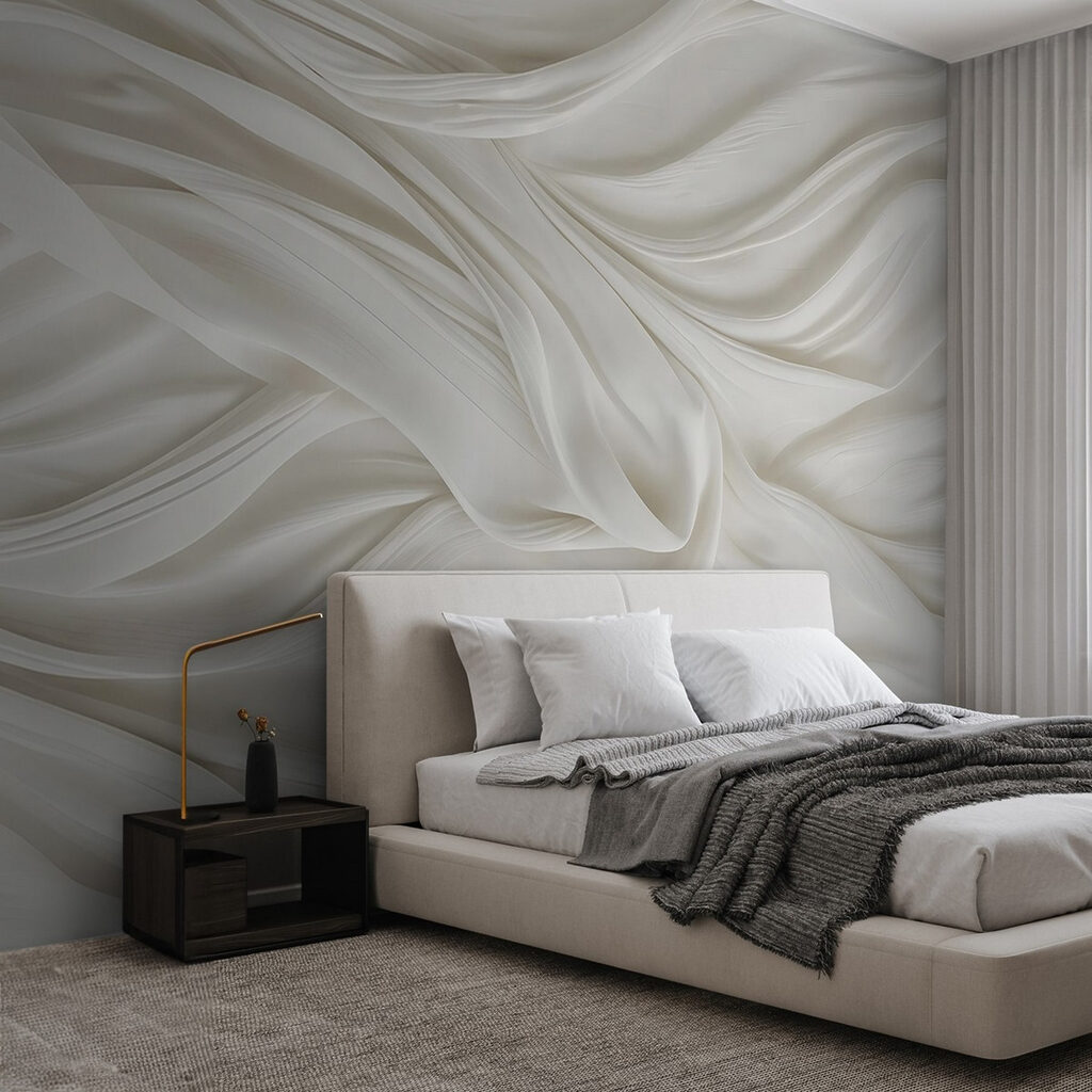 White fabric with folds