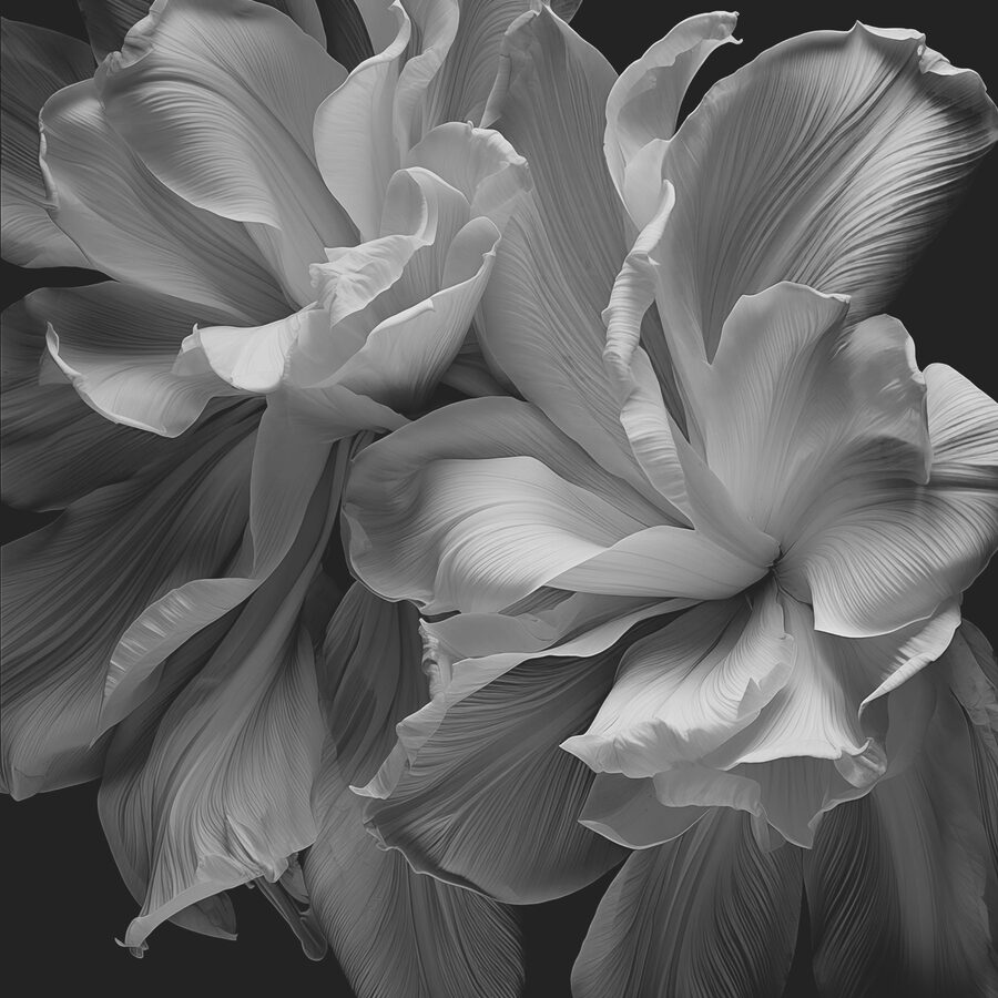 Fototapet Eleganță florală în nuanțe monocrome - imagine 4