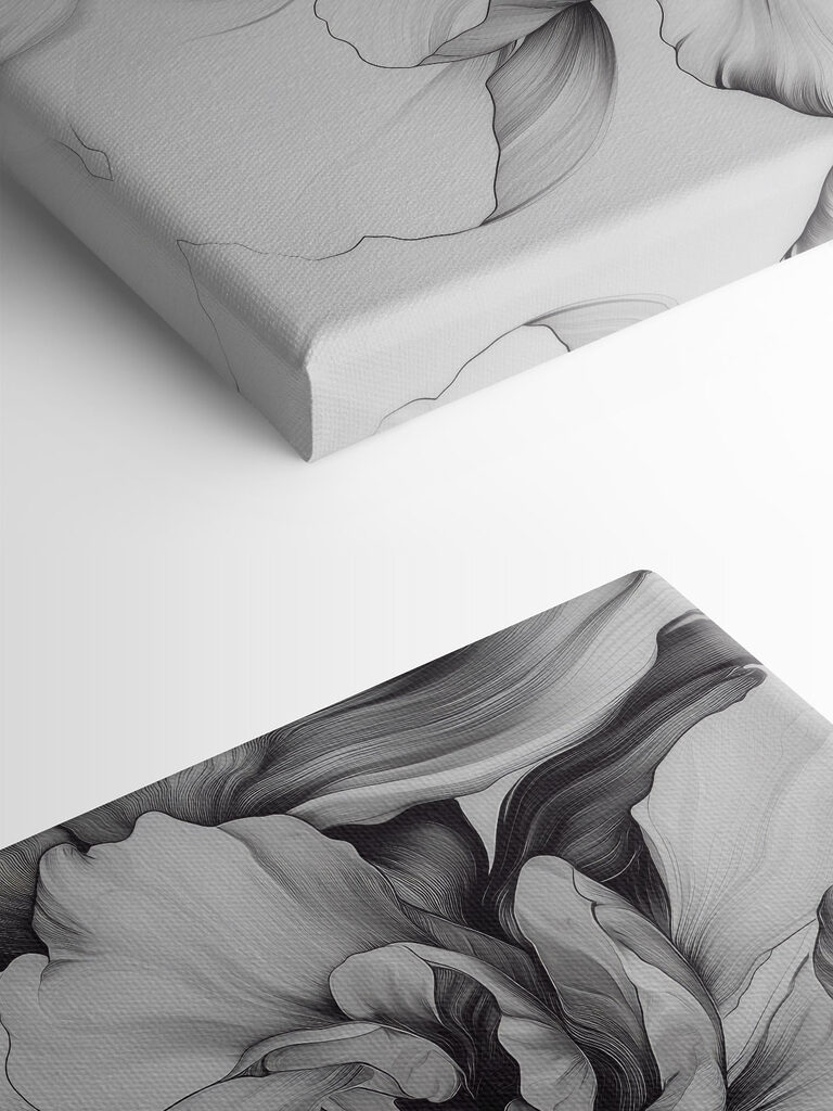 Elegant floral design in monochrome hues