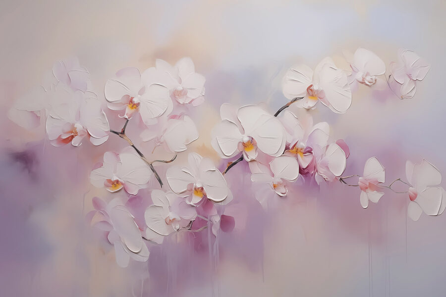 Pictura de flori albe