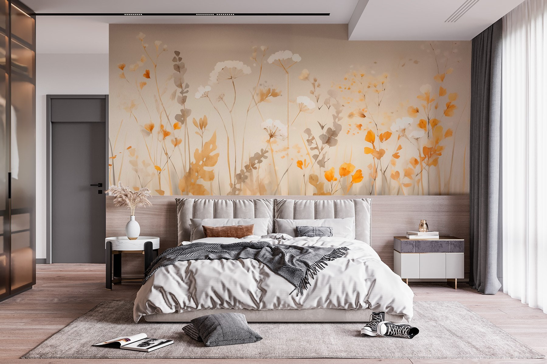 Painting of flowers and leaves Painting of flowers and leaves