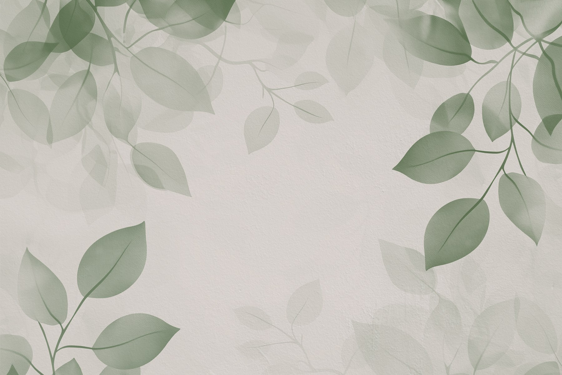 Green leaves on a white background