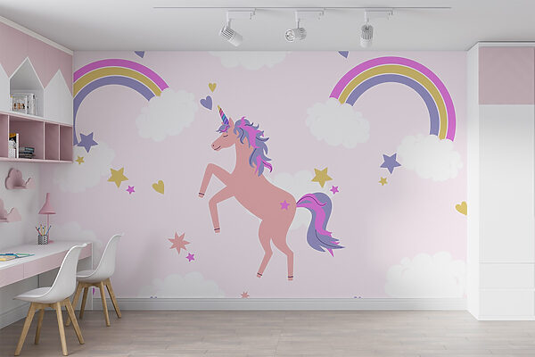 Unicorn cu curcubee și stele Unicorn cu curcubee și stele