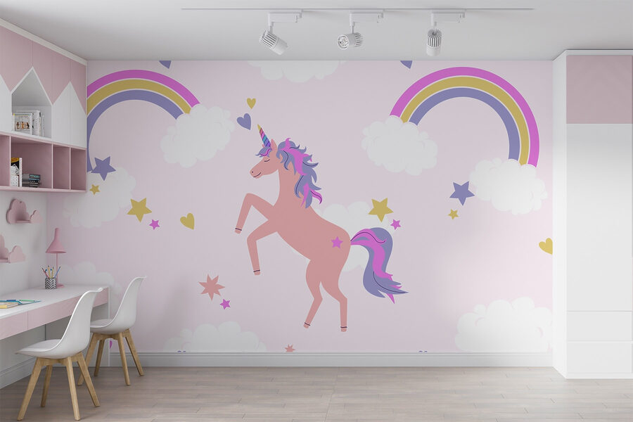 Unicorn cu curcubee și stele