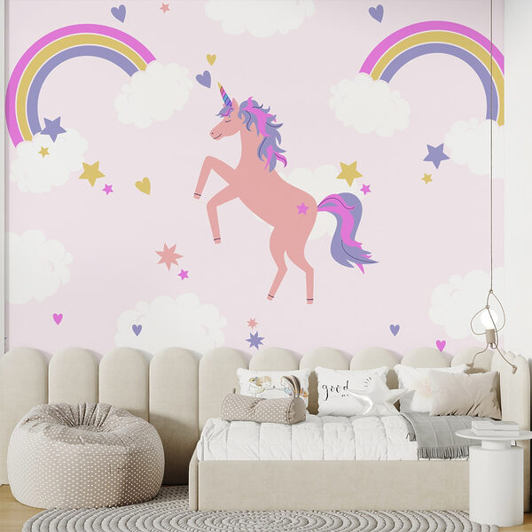 Unicorn cu curcubee și stele Unicorn cu curcubee și stele