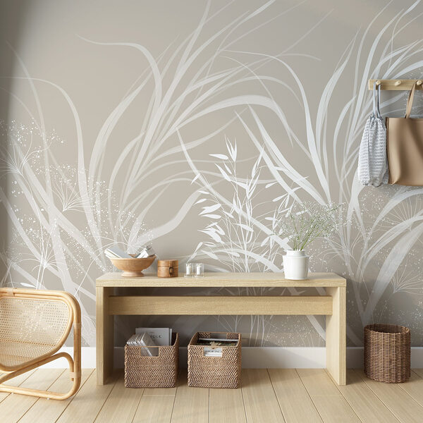 Design floral alb pe un fundal gri Design floral alb pe un fundal gri