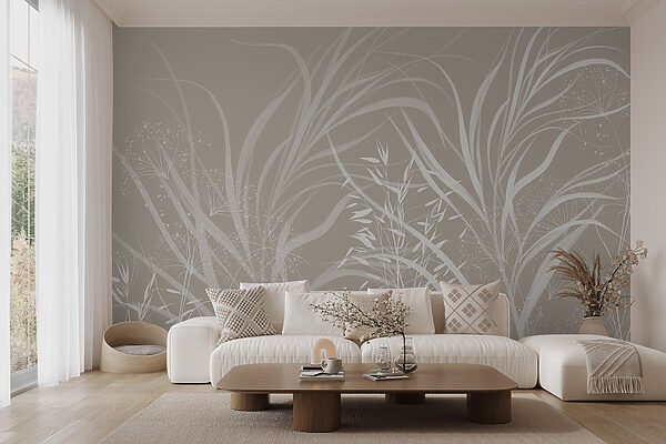 Design floral alb pe un fundal gri Design floral alb pe un fundal gri