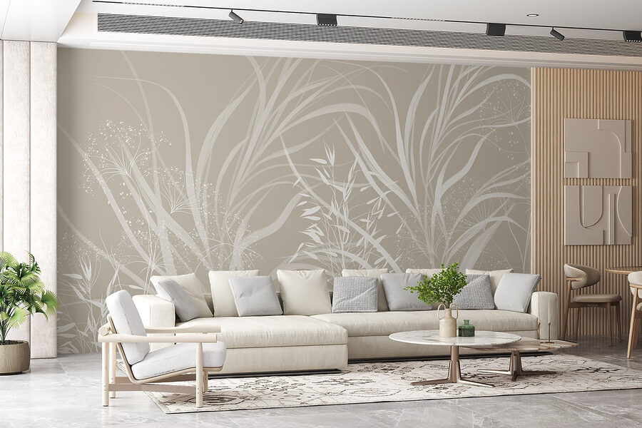 Design floral alb pe un fundal gri
