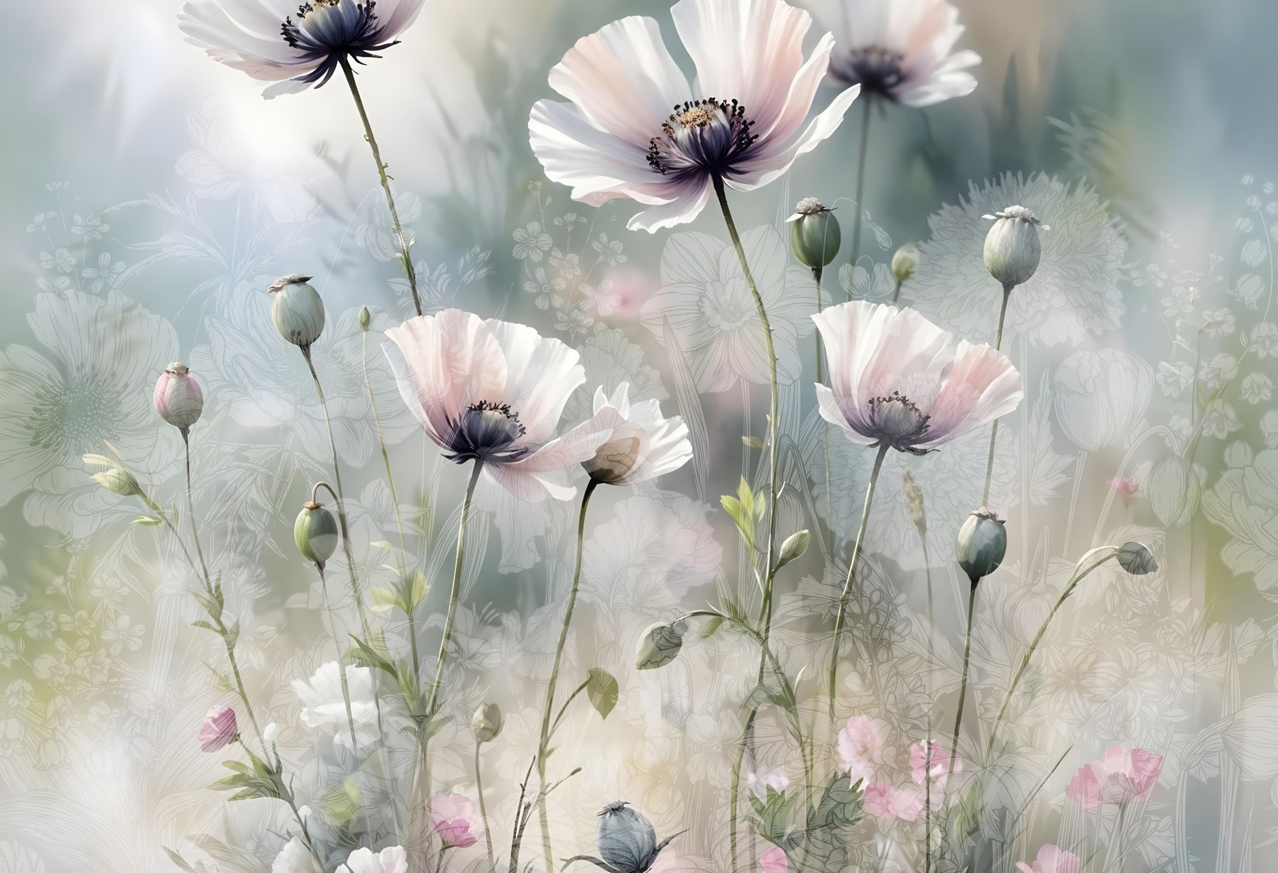 Delicate blooms in soft hues Delicate blooms in soft hues