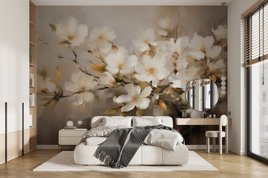Pictura de flori albe