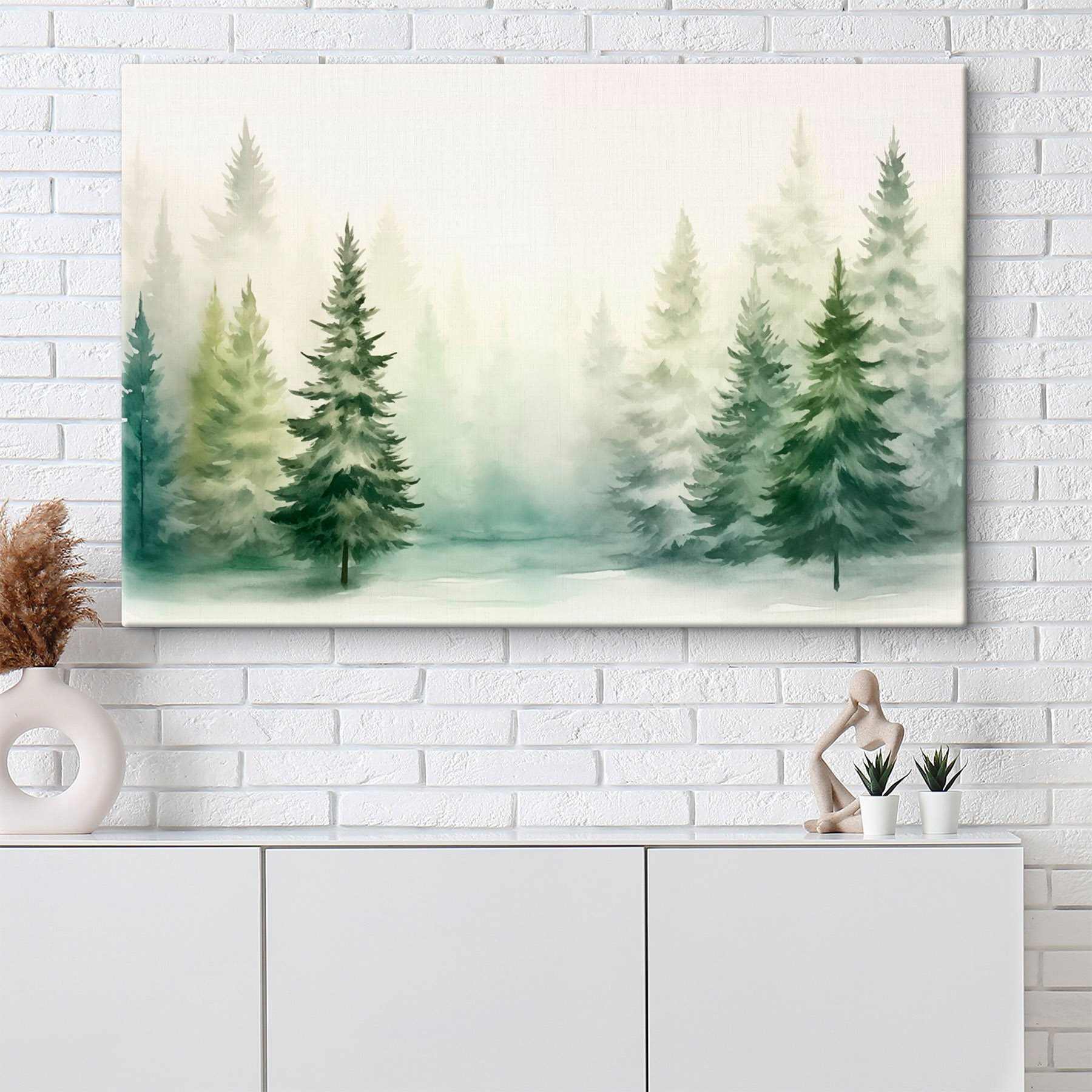 Watercolor of trees in a forest Watercolor of trees in a forest