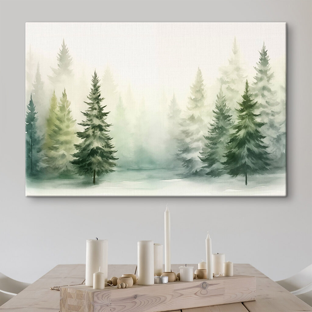 Watercolor of trees in a forest Watercolor of trees in a forest