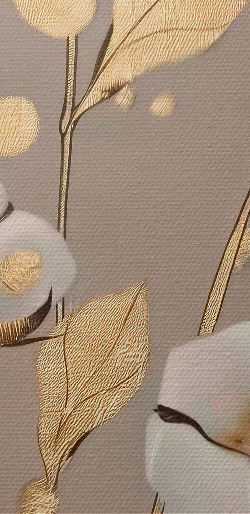 Painting of flowers and leaves