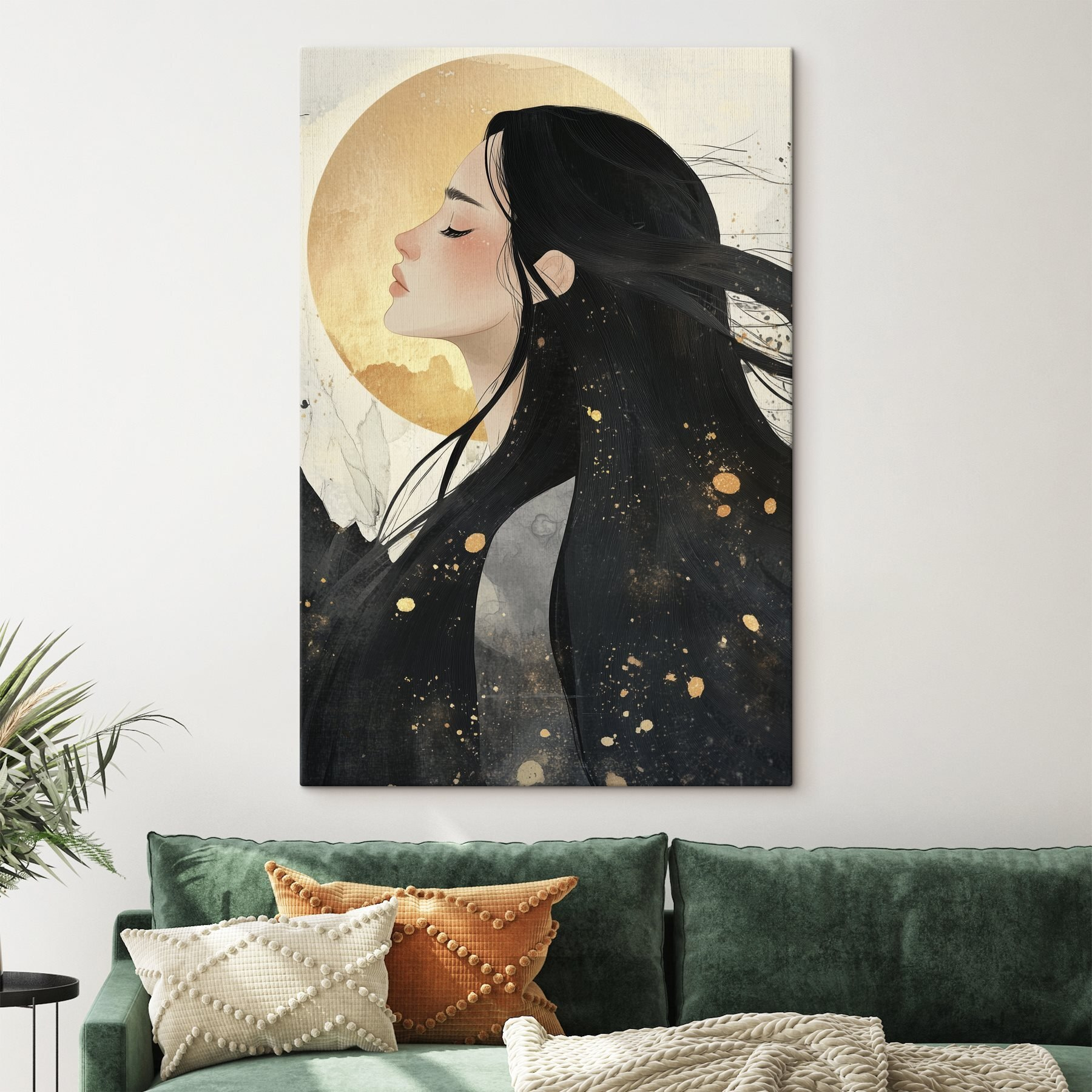 Ethereal silhouette against radiant backdrop