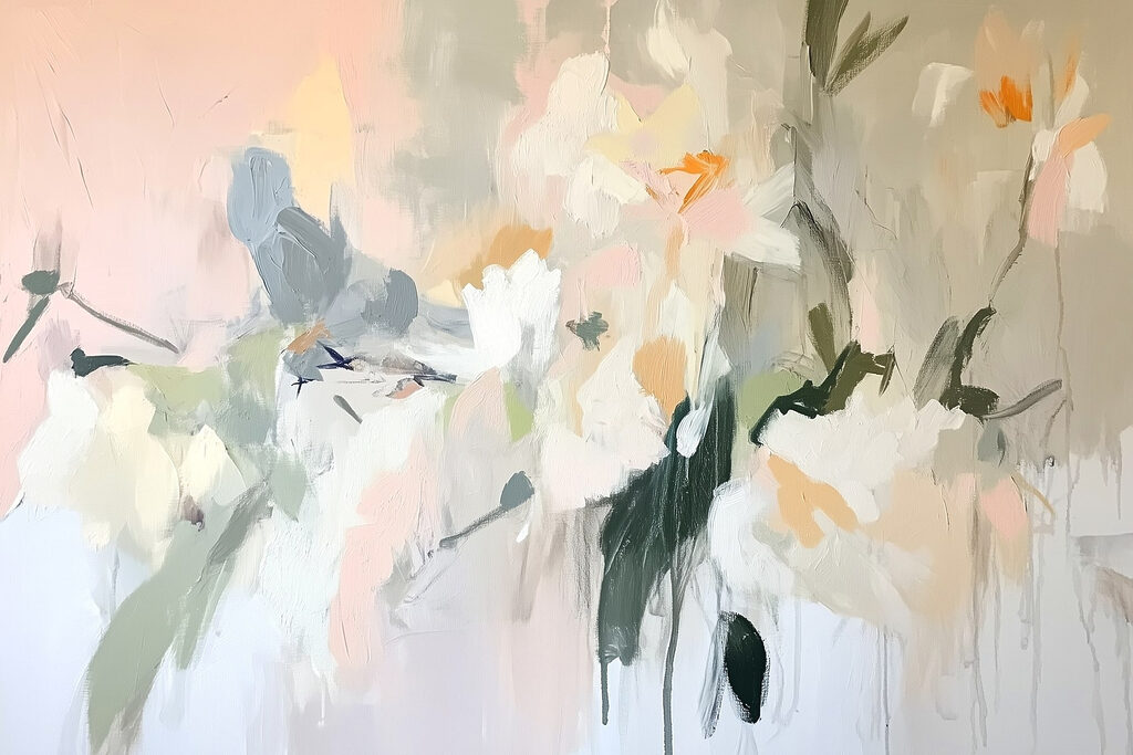 Painting of flowers on a wall