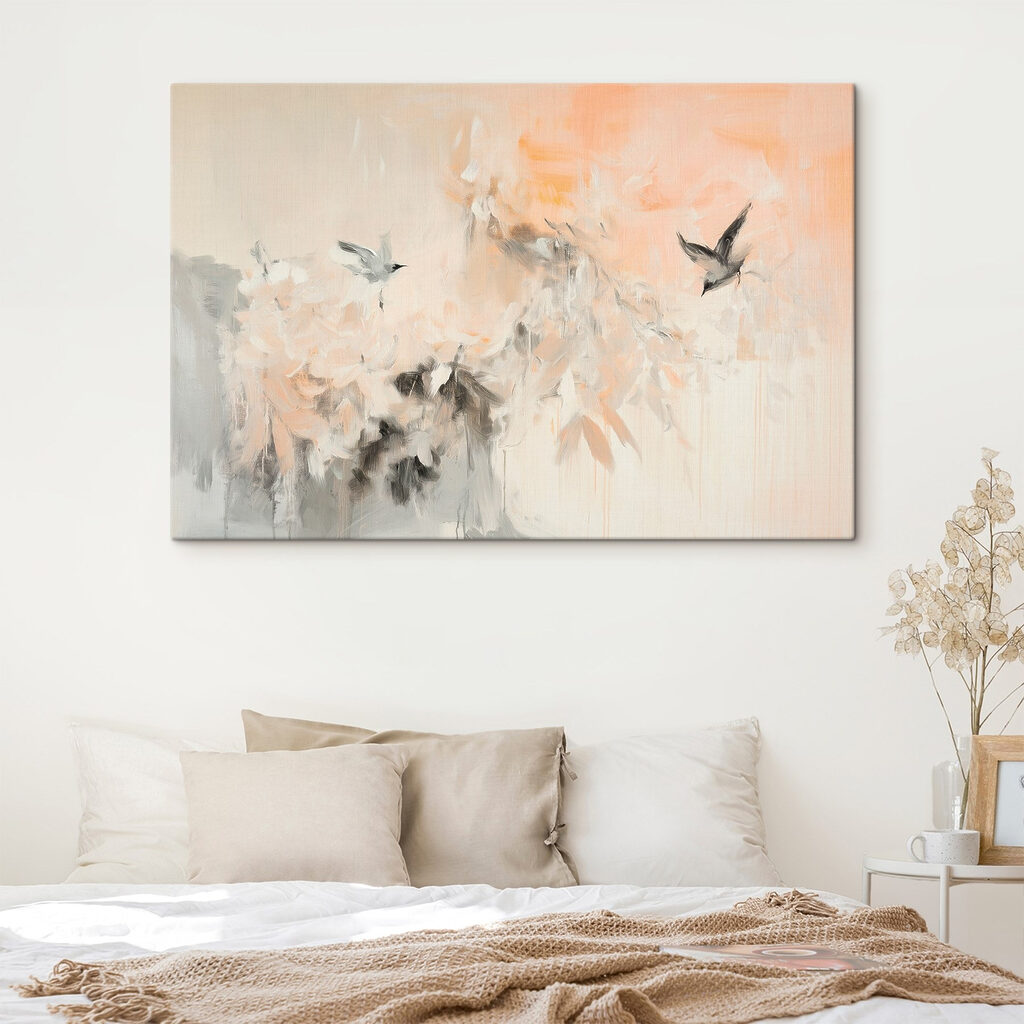 Painting of birds flying in the sky