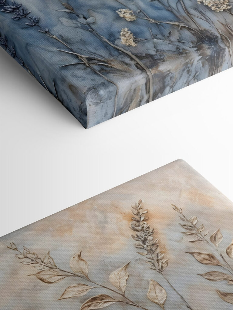 Painting of flowers and leaves